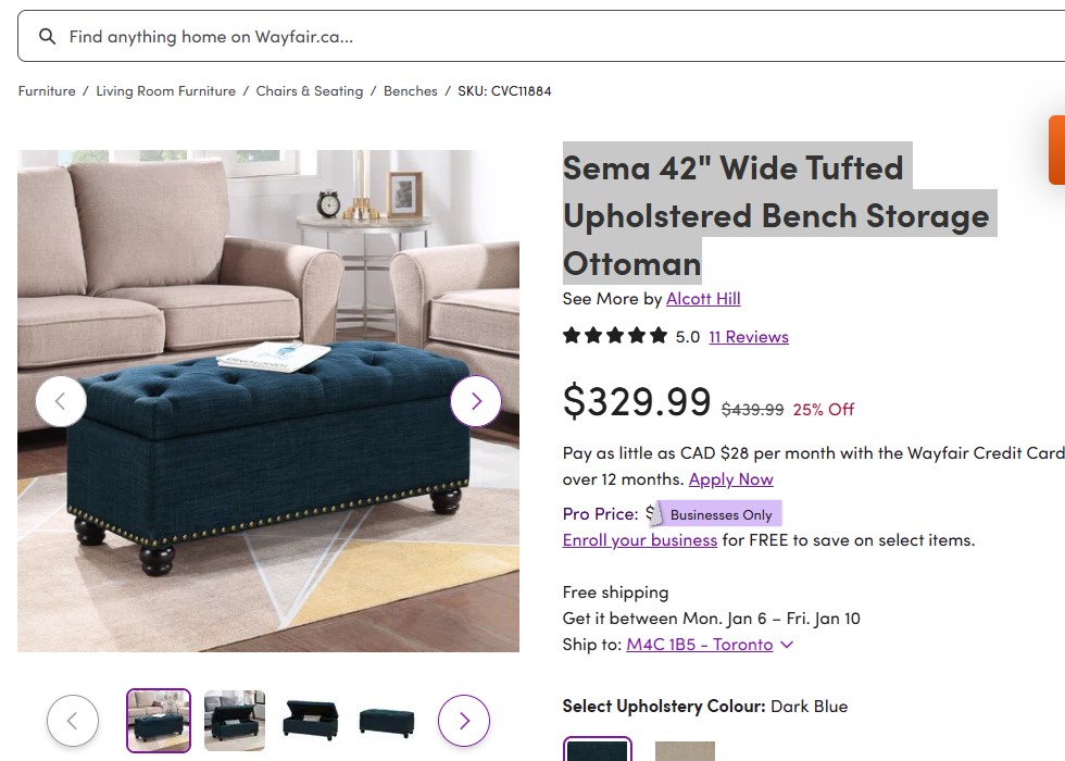 Ottoman Tufted Upholstered Bench Storage 
